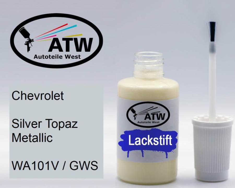 Chevrolet, Silver Topaz Metallic, WA101V / GWS: 20ml Lackstift, von ATW Autoteile West.